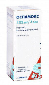 ОСПАМОКС 125 мг/5 мл 60 мл пор. д/п сусп. фл.