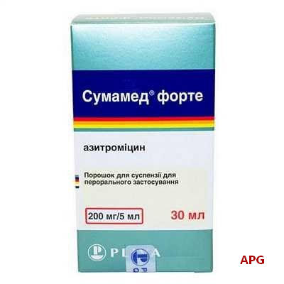 СУМАМЕД ФОРТЕ 200 мг/5 мл (1200 мг) 30 мл пор. д/п сусп. фл.