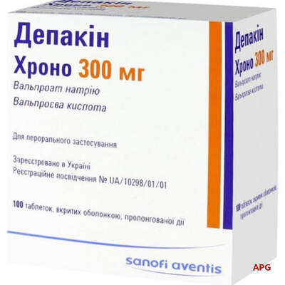 ДЕПАКИН ХРОНО 300 мг N100 табл. делим. пролонг. д-я п/о