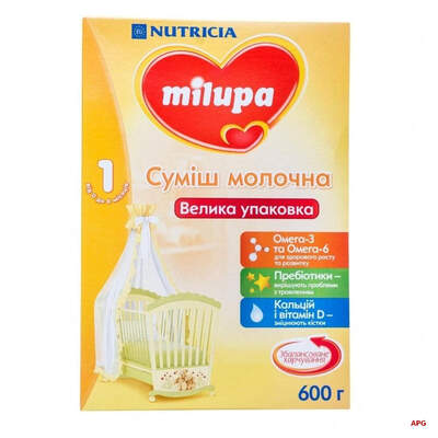 СУМІШ МОЛОЧН. MILUPA 1 0-6 міс. 600 г