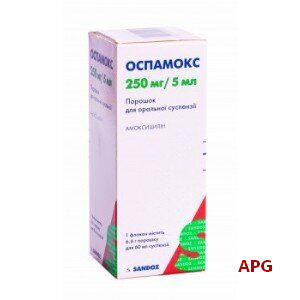 ОСПАМОКС 250 мг/5 мл 60 мл пор. д/п сусп. фл.