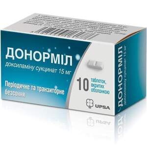 ДОНОРМИЛ 15 мг №10 табл. п/о
