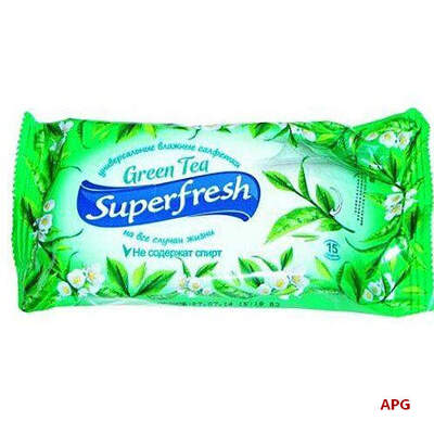 СЕРВ. ВОЛОГІ SUPERFRESH зелений чай №15