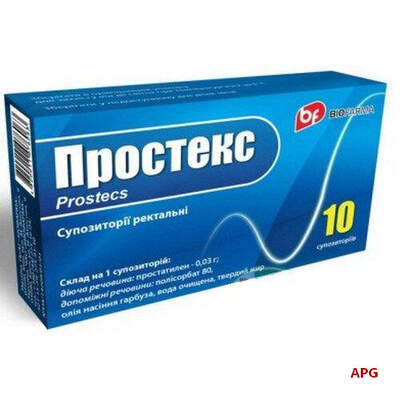 ПРОСТЕКС 0,03 г №10 супп. ректал.