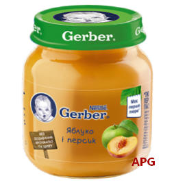 ПЮРЕ GERBER ЯБЛУКО ТА ПЕРСИК з 5 міс. 130 г