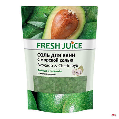 FRESH JUICE СОЛЬ Д/ВАНН АВОКАДО И ЧЕРИМОЙЯ 500 г дой-пак