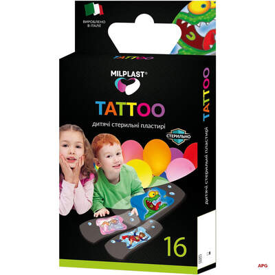 ПЛАСТ. MILPLAST KIDS TATTOO д/діт. №16 стер. набір