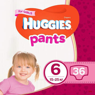 ПОДГУЗ ХАГГИС PANT 6 (15-25 кг) MEGA №36 girl