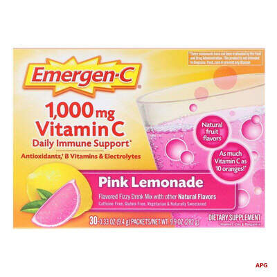 EMERGEN-C ВИТАМИН С 1000 мг РОЗОВЫЙ ЛИМОНАД ПАК. 9,9 г № 30