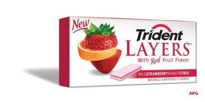 ЖЕВ. РЕЗИНКА TRIDENT layers wild strawberry & tangy citrus