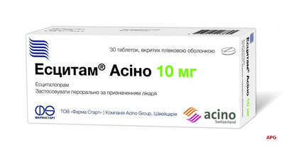 ЕСЦИТАМ АСІНО 10 мг №30 табл. в/о