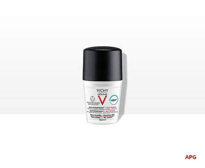 VICHY HOMME ДЕЗОДОР.-АНТИПЕРСП. 48 ч п/біл. та жовт. плям 50 мл кульк.