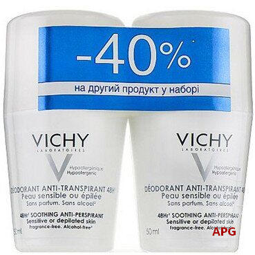 VICHY НАБІР ПРОМО ДЕО ДЕЗОДОР. 48 ГОДИН інтенс. 50 мл №2 кульк.