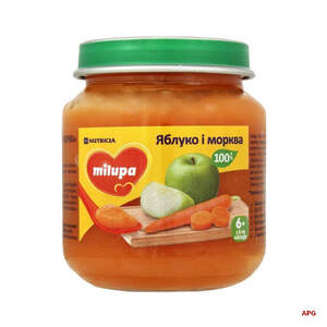 ПЮРЕ MILUPA Яблоко-морковь 6+ мес. 125 г