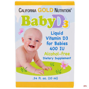 California Gold Nutrition Витамин D3 детские капли 10 мкг (400 МЕ) 10 мл