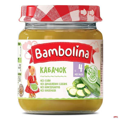 ПЮРЕ BAMBOLINA Кабачок с 4 мес. 100 г