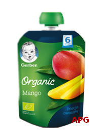 ПЮРЕ GERBER ORGANIC Манго 6+ міс. 90 г пауч