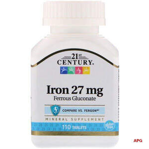 Century Витамины  Железо (глюконат) 27 мг №110 табл
