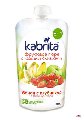 ПЮРЕ KABRITA Фруктовый смузи с коз. сливками с 6 мес. 100 г