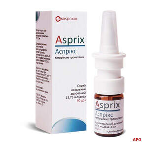 АСПРІКС 15,75 мг/доз 40 доз 4 мл спрей назал.