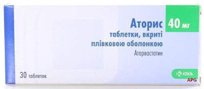 АТОРИС 40 мг №30 табл. п/о