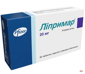 ЛІПРИМАР 20 мг №30 табл. в/о