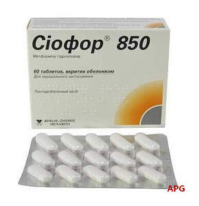 СІОФОР 850 мг №60 табл. в/о