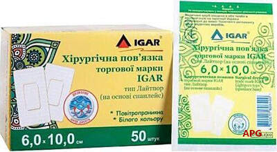 ПЛАСТ. IGAR ЛАЙТПОР ХИРУРГ. 6 х 10 см спанлейс