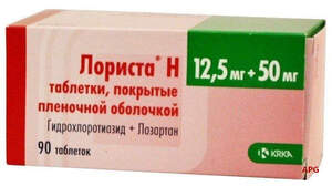 ЛОРІСТА H 50 мг/12,5 мг №90 табл. в/о