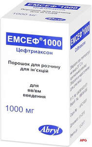ЕМСЕФ 1000 мг пор. д/п ін. р-ну фл.