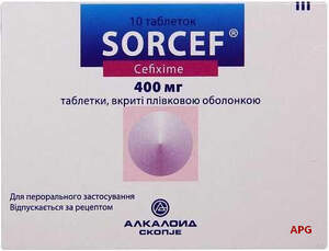 СОРЦЕФ 400 мг N10 табл.