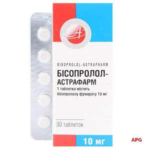 БІСОПРОЛОЛ-АСТРАФАРМ 10 мг №30 табл.