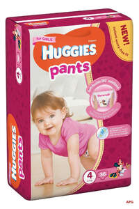 ПОДГУЗ-ТРУСИКИ HUGGIES PANTS 4 (9-14 кг) №36 Girl